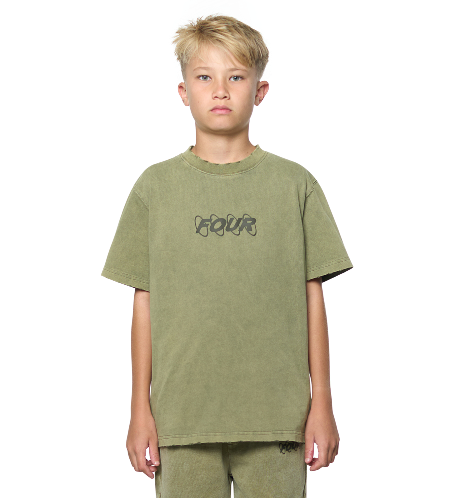Circles T-Shirt Washed Moss Green