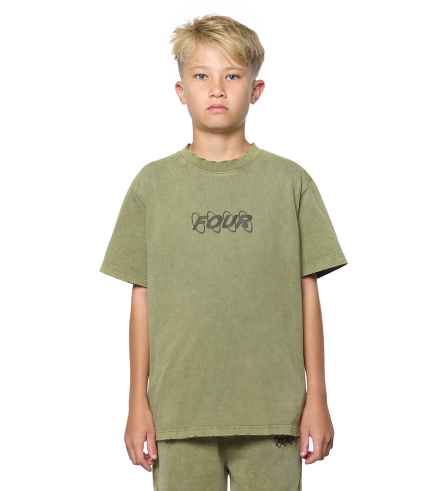 Circles T-Shirt Washed Moss Green