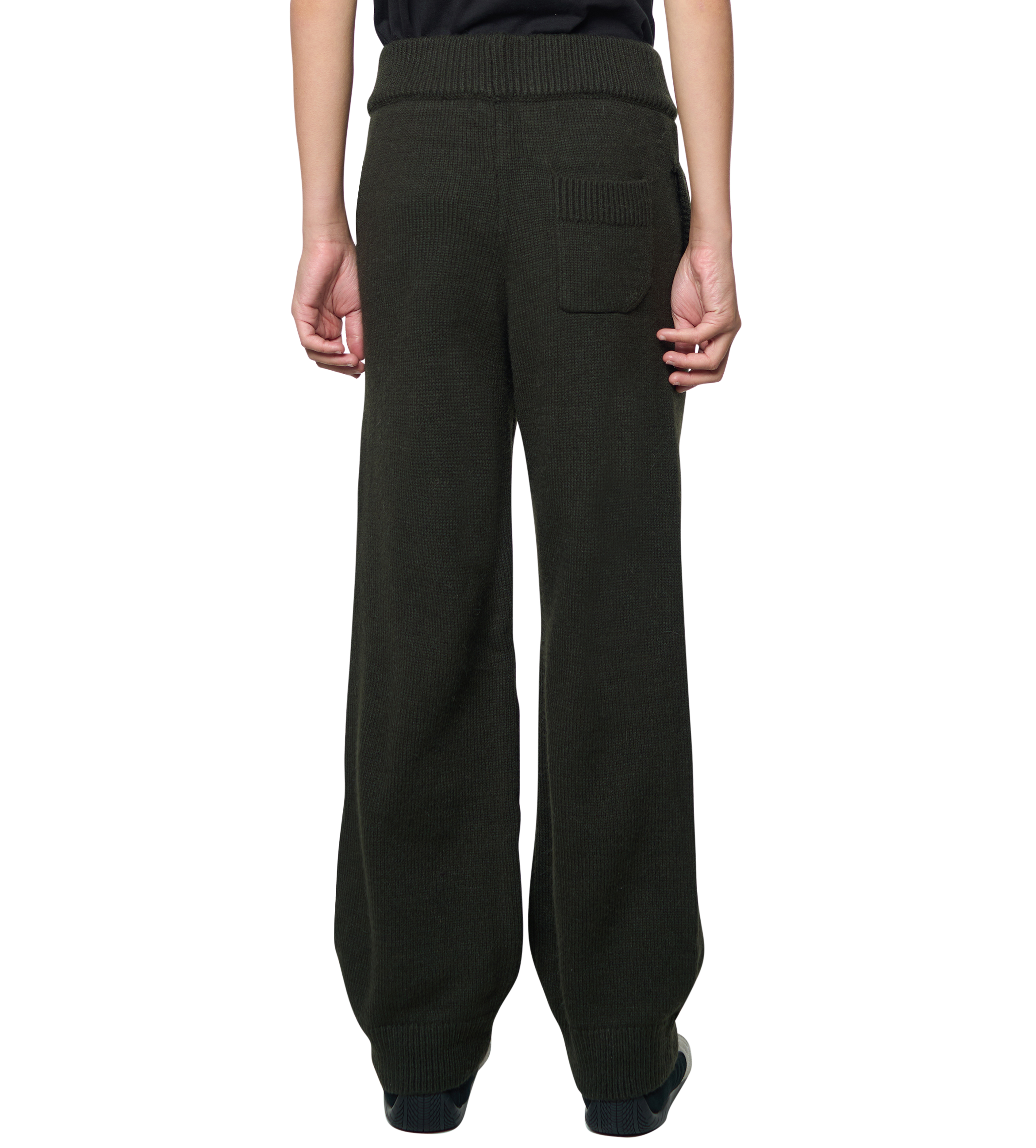 Knitted Pants Dark Green/ Black