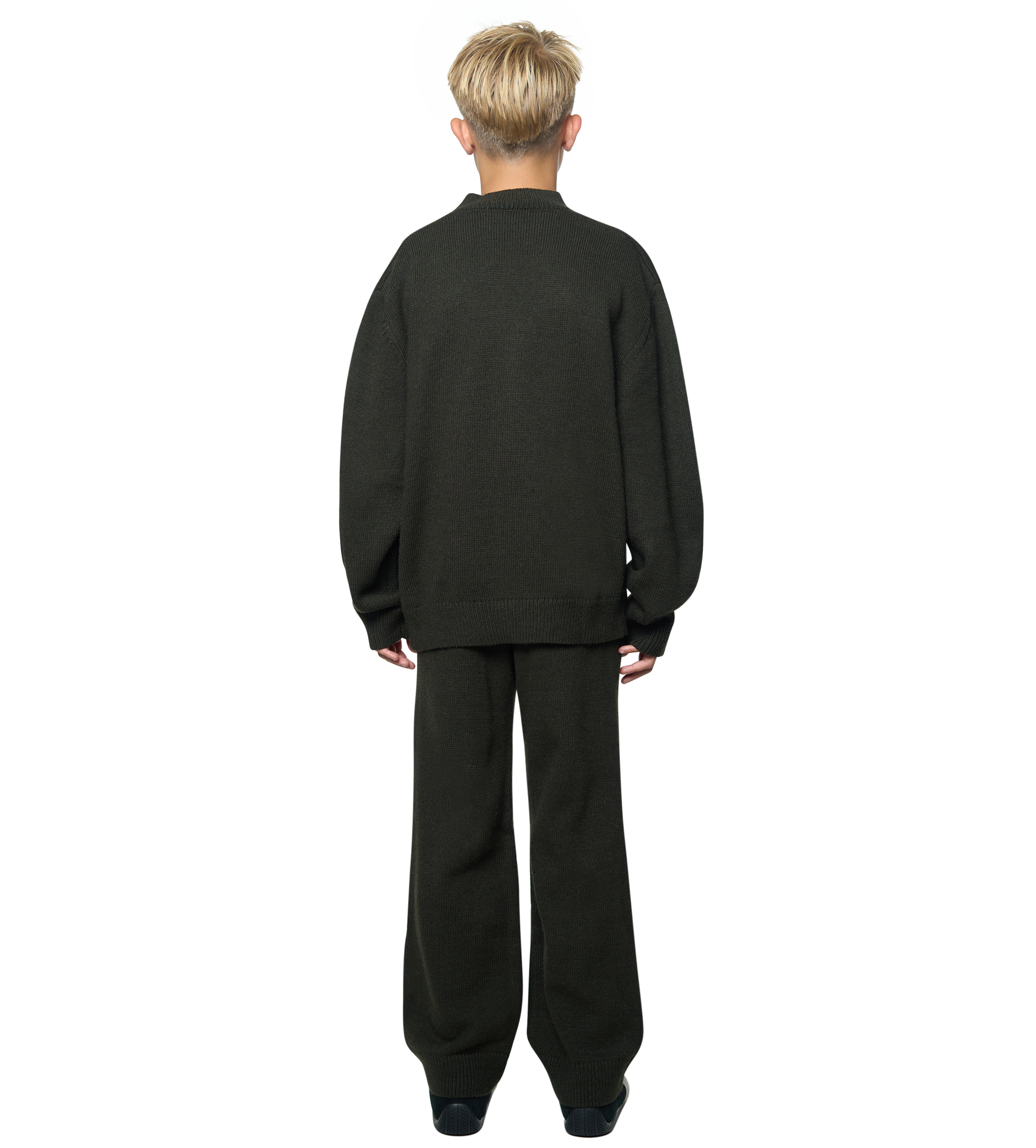 Knitted Crewneck Dark Green/ Black