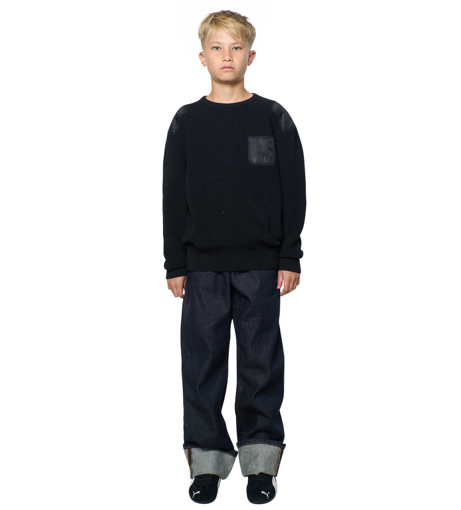 Logo Knitted Crewneck Nylon Black