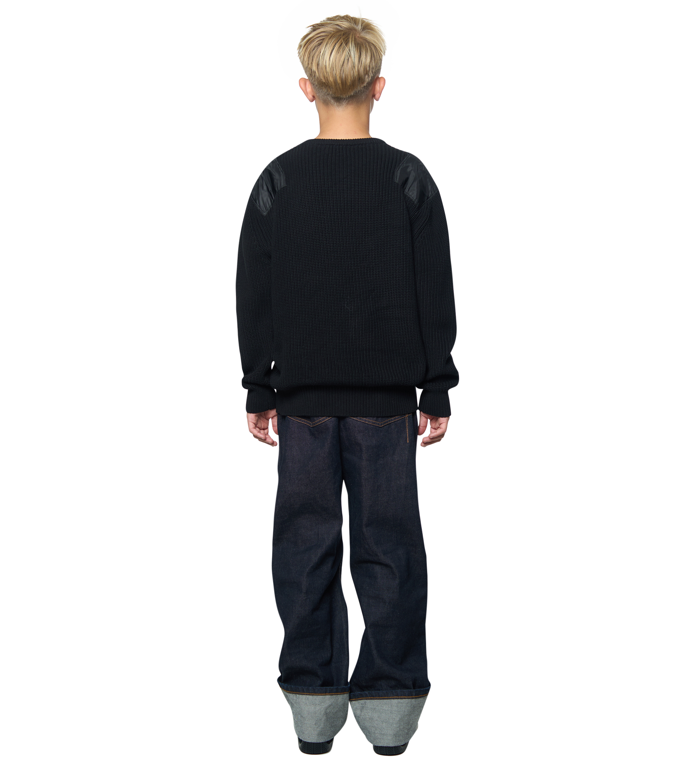 Logo Knitted Crewneck Nylon Black