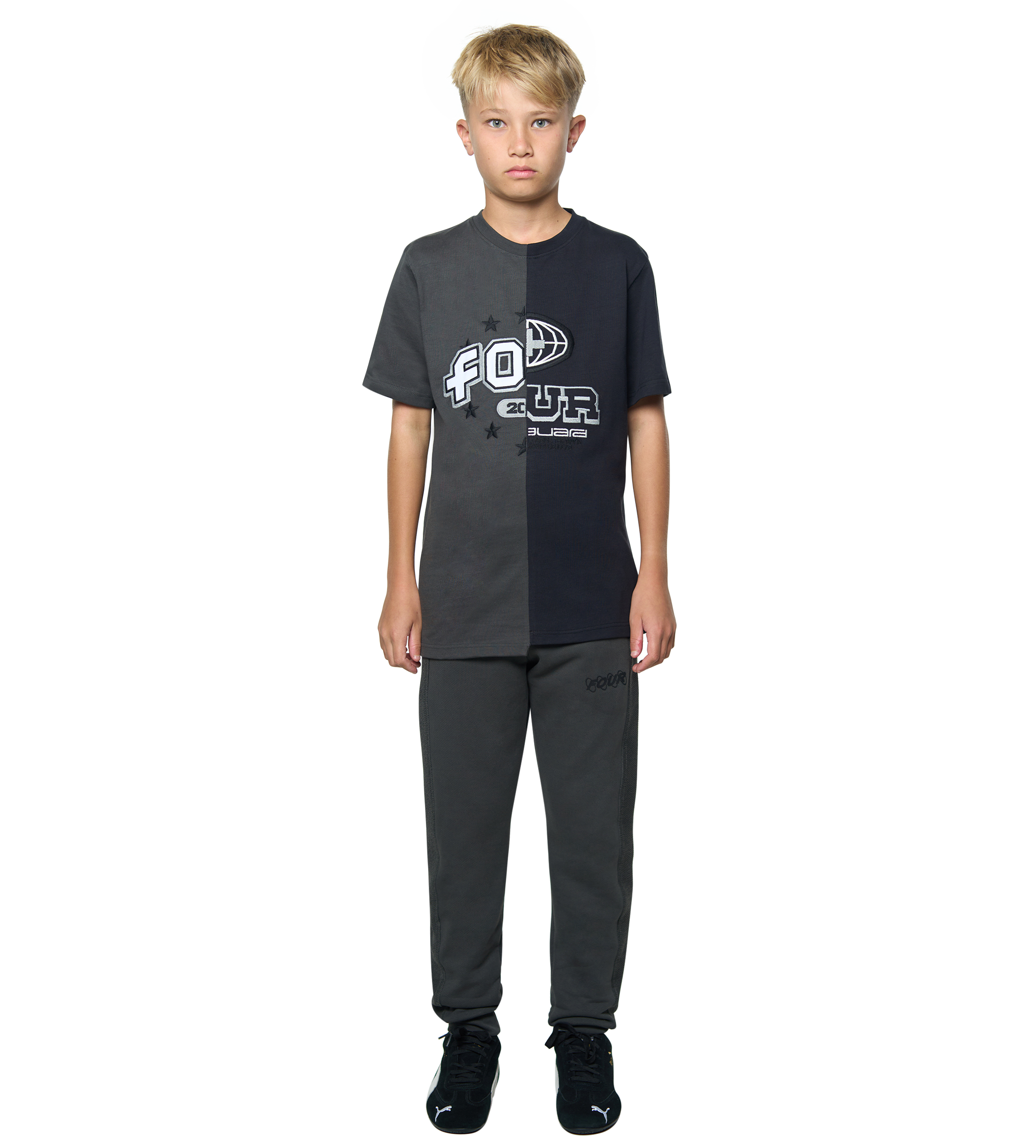 Split T-Shirt Black/ Raven