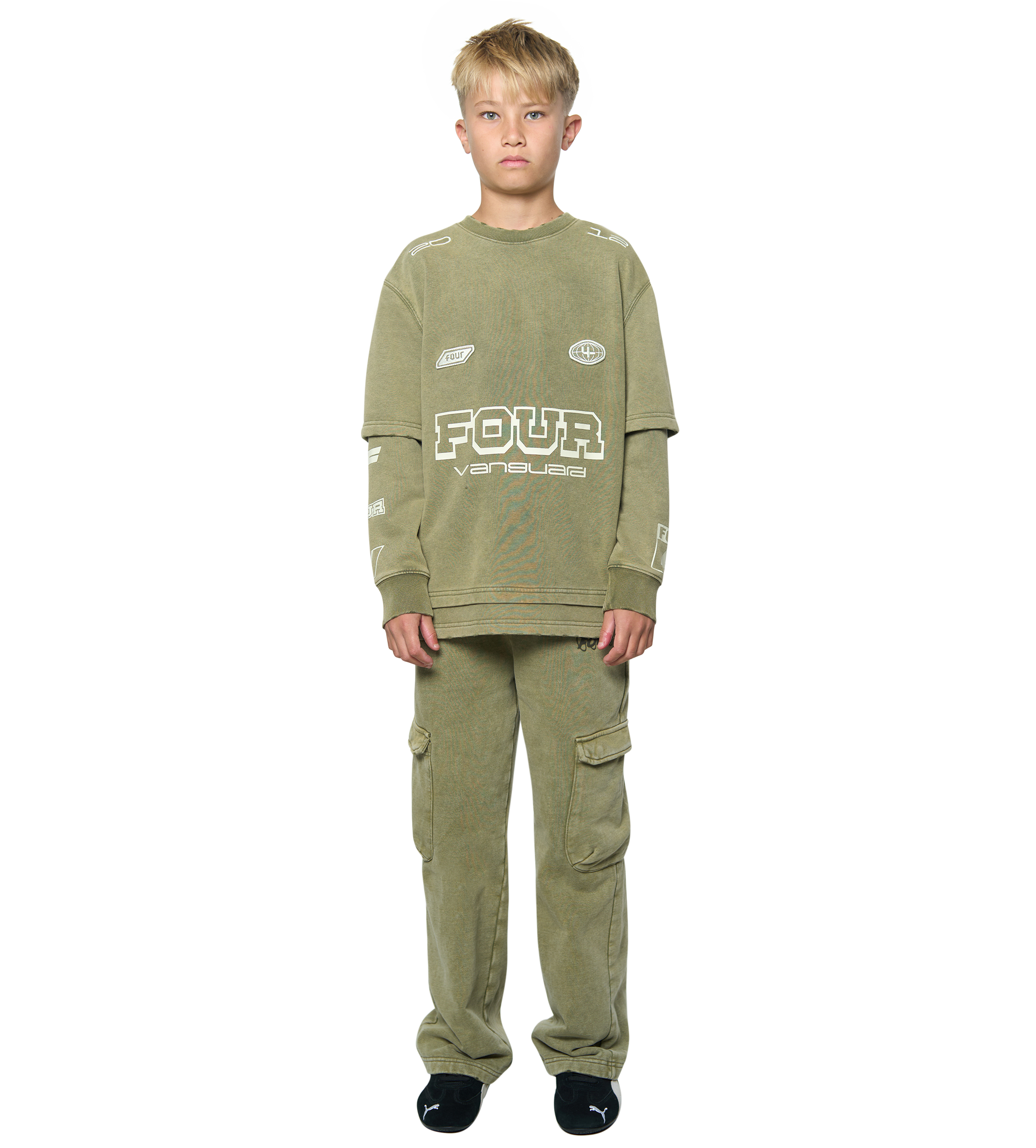 Race Comp Longsleeve Washed Moss Green/ Cannoli