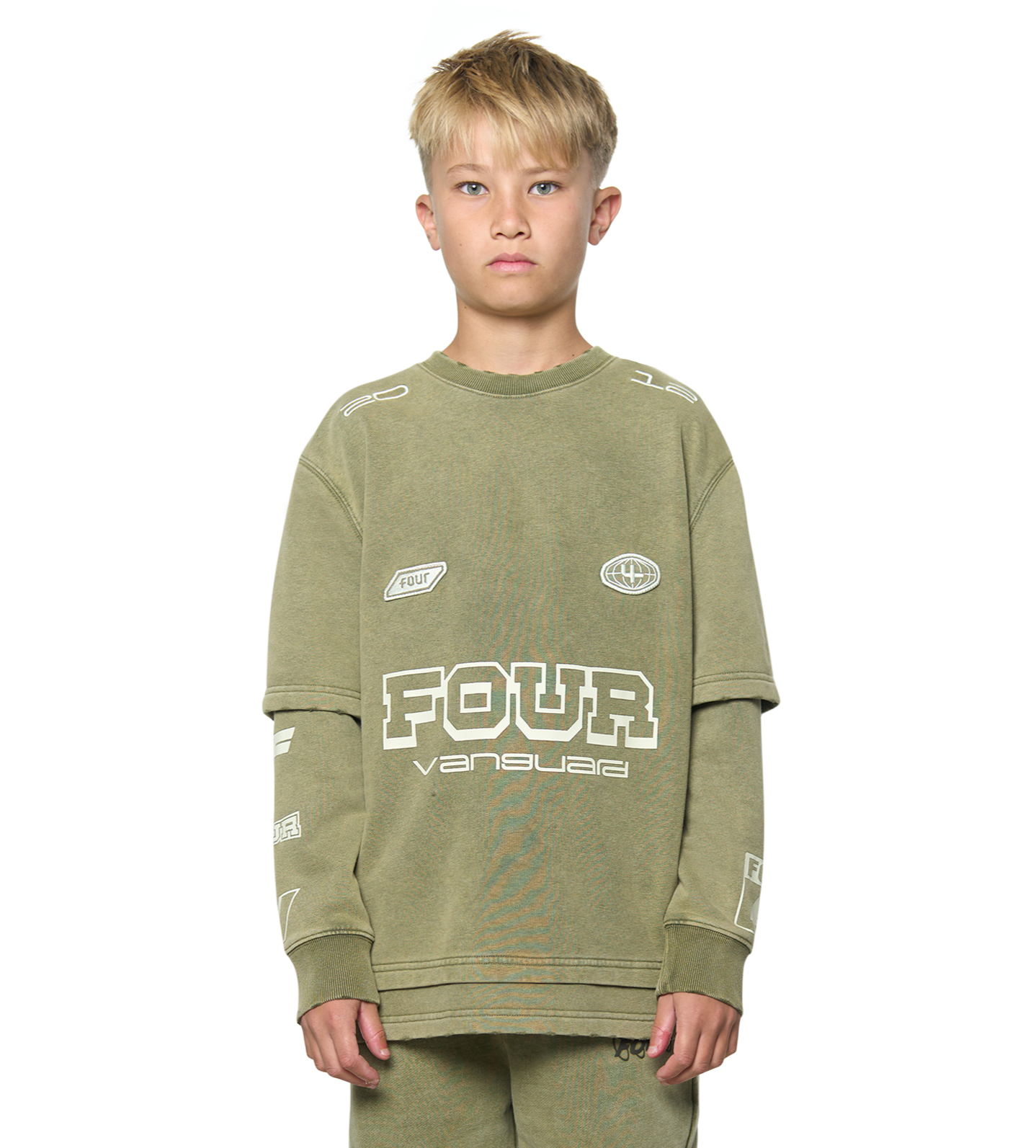Race Comp Longsleeve Washed Moss Green/ Cannoli