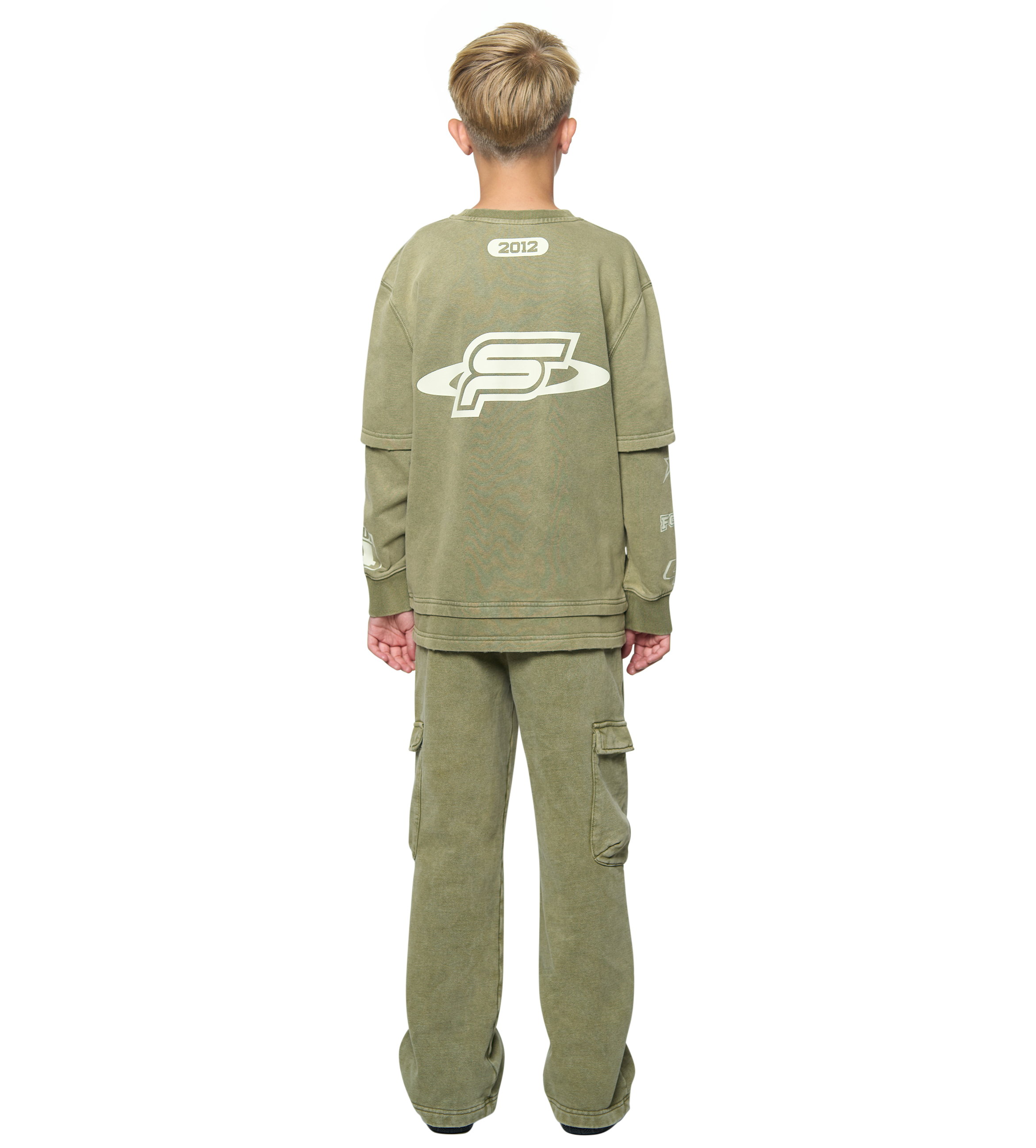 Race Comp Longsleeve Washed Moss Green/ Cannoli