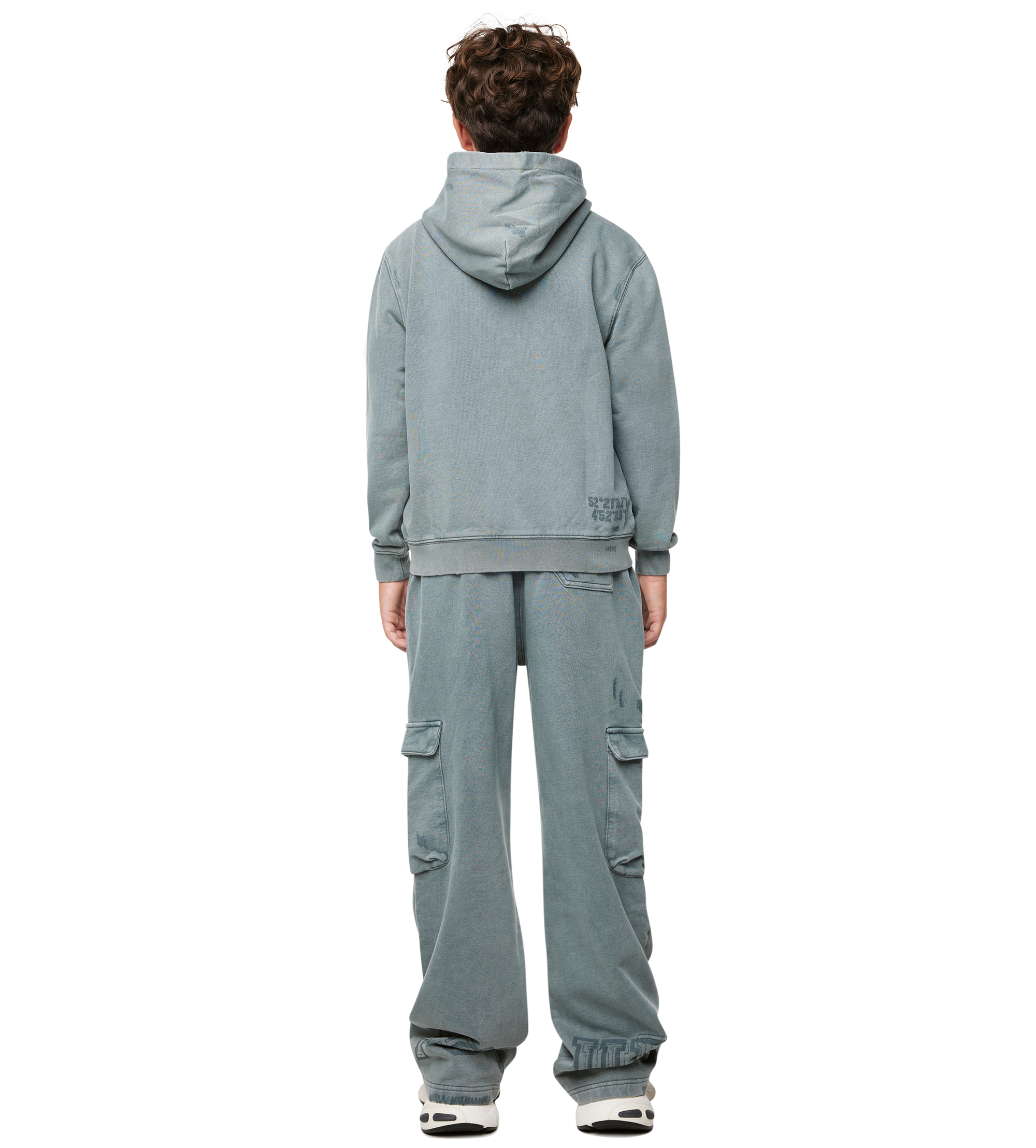 Arch Zip Up Hoodie Washed Grijs