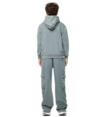 Arch Zip Up Hoodie Washed Grijs