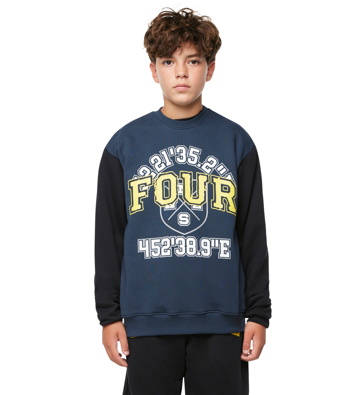 Special Two Tone Crewneck Marineblauw/ Zwart