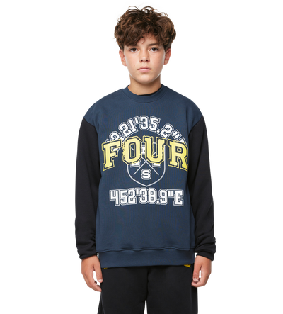 Special Two Tone Crewneck Marineblauw/ Zwart
