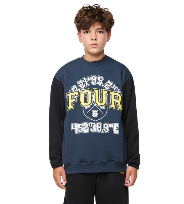 Special Two Tone Crewneck Marineblauw/ Zwart