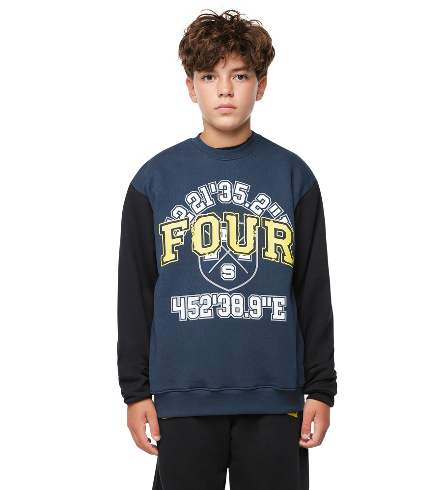 Special Two Tone Crewneck Marineblauw/ Zwart