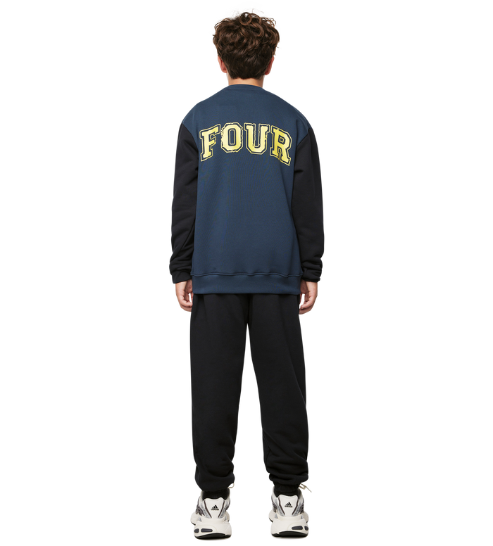 Special Two Tone Crewneck Marineblauw/ Zwart
