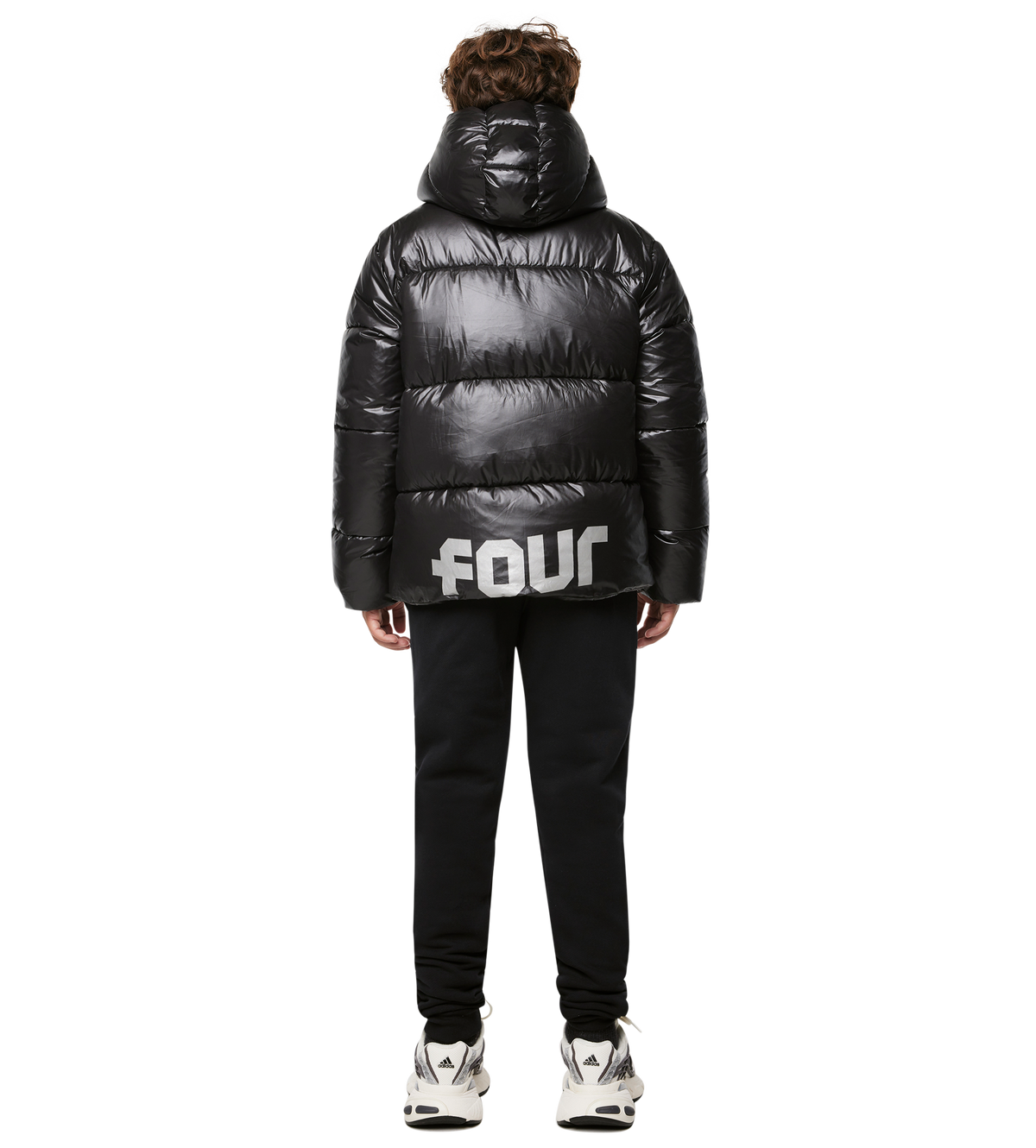 Logo Long Puffer Jacket Black