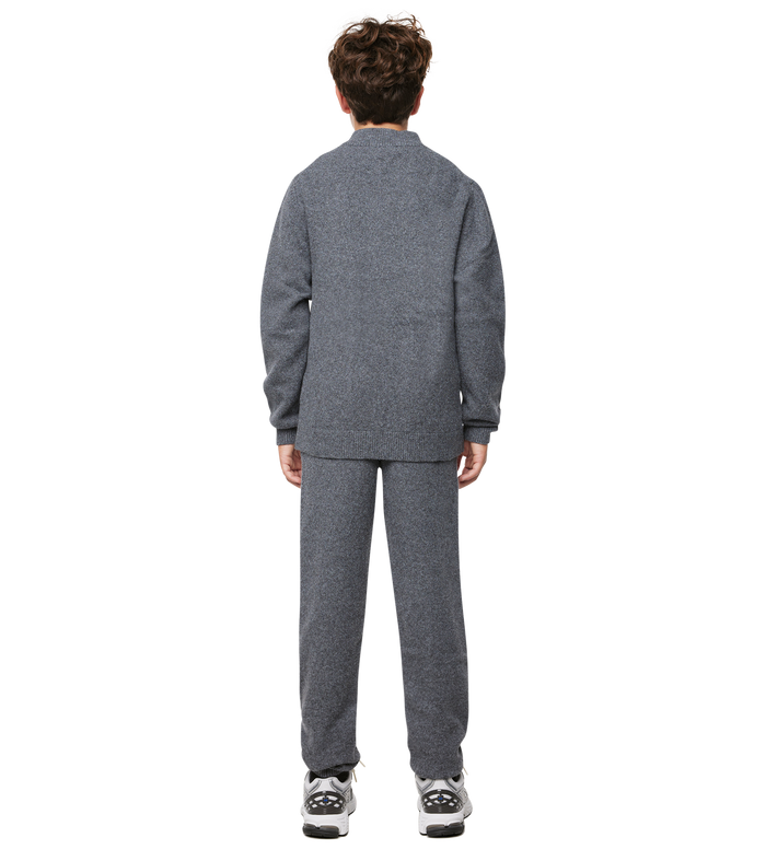 Gebreide Zip-Up Donkergrijs