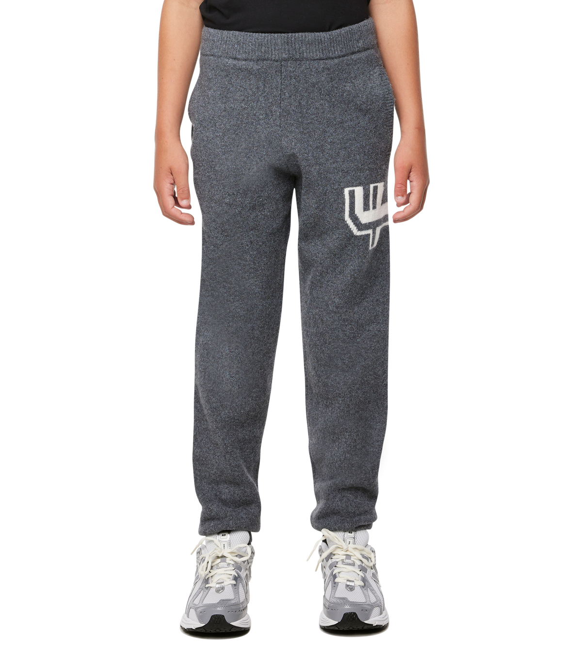 Knitted Pants Cuffed Dark Grey