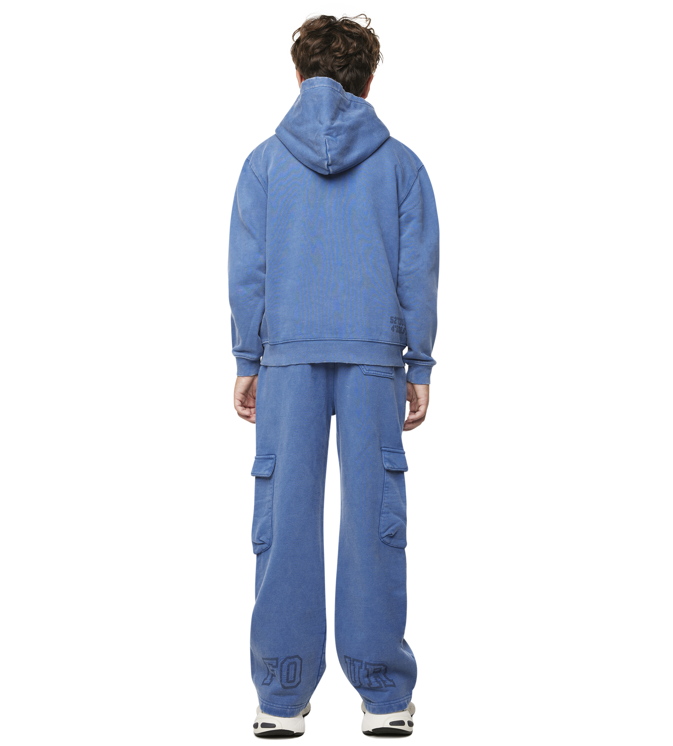Arch Zip Up Hoodie Washed Blauw