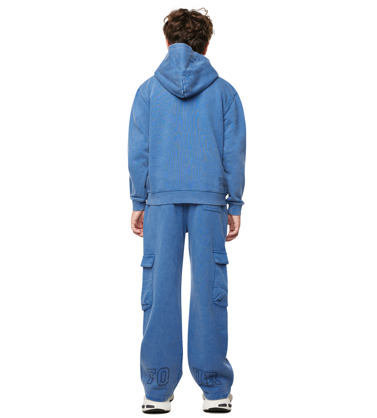 Arch Zip Up Hoodie Washed Blauw