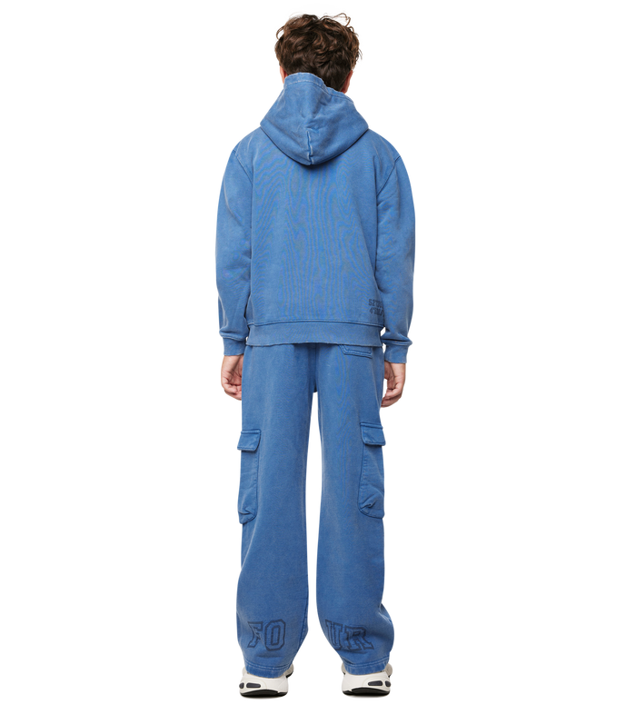 Arch Zip Up Hoodie Washed Blauw