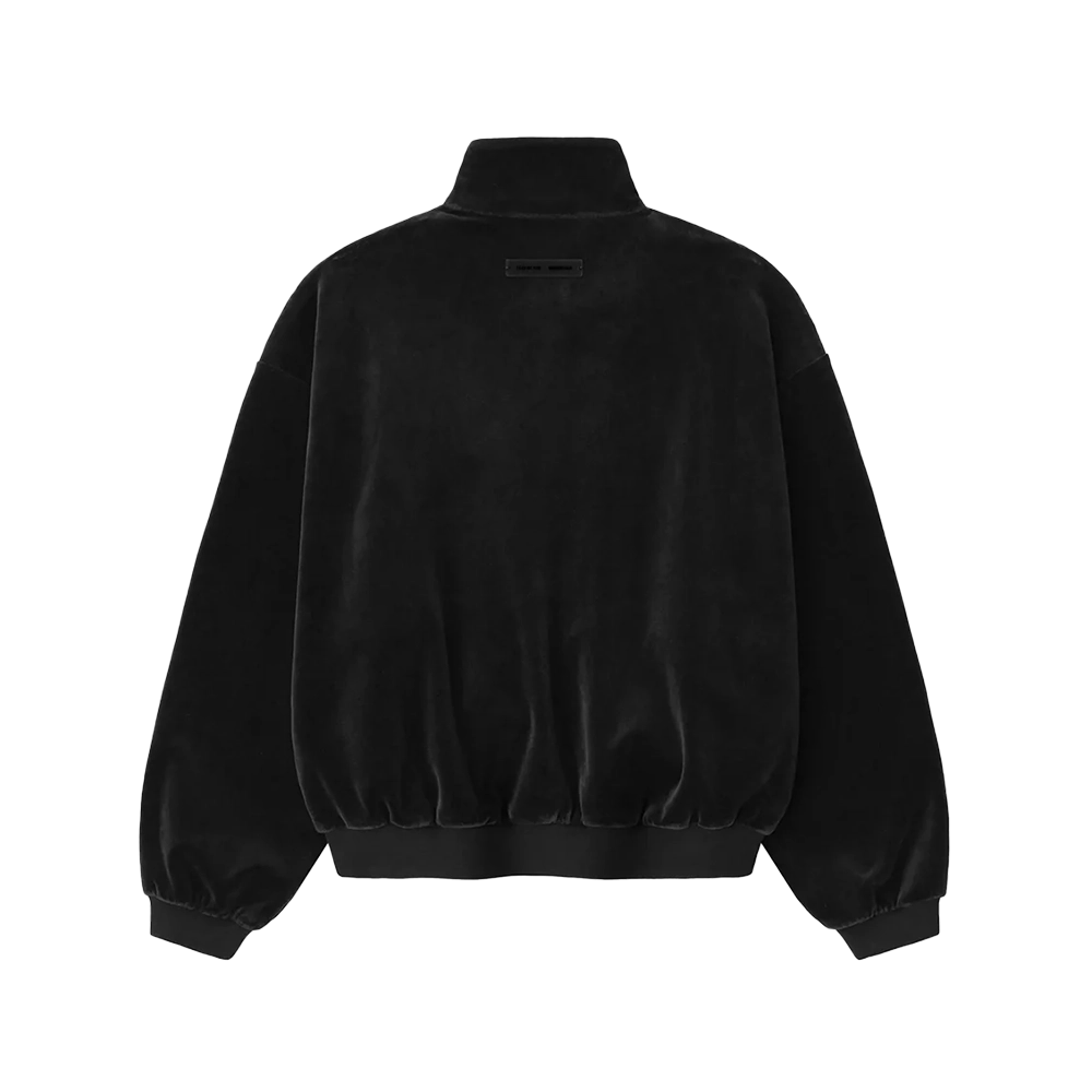 Essentials Velour Classic Track Jacket in Vintage Black (Kids)