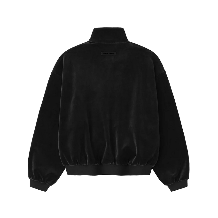 Essentials Velour Classic Track Jacket in Vintage Black (Kids)