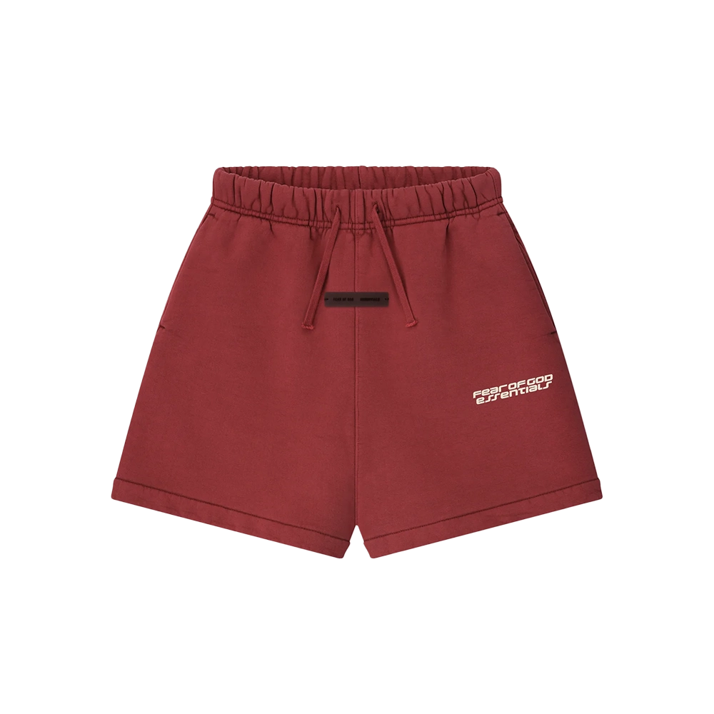 Essentials Heavy Fleece Shorts in Crimson Red (Kids)