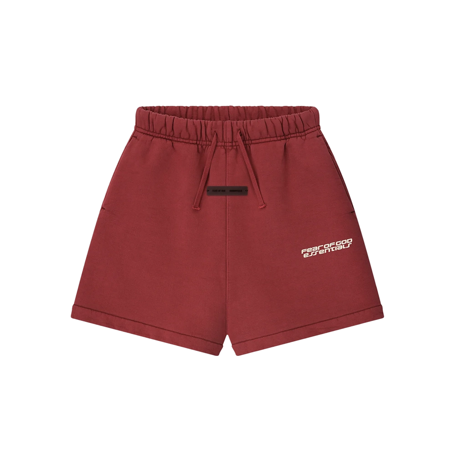 Essentials Heavy Fleece Shorts in Crimson Red (Kids)