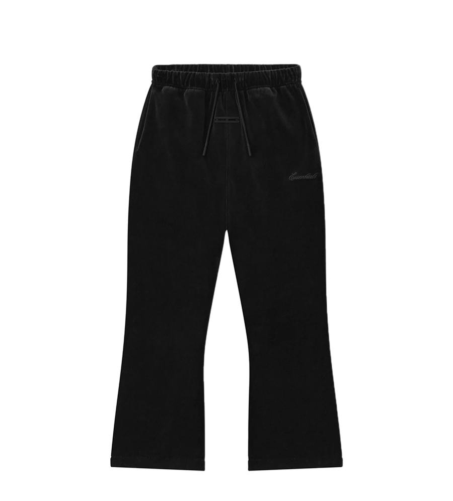 Essentials Velours flare joggingbroek in vintage zwart (kinderen)