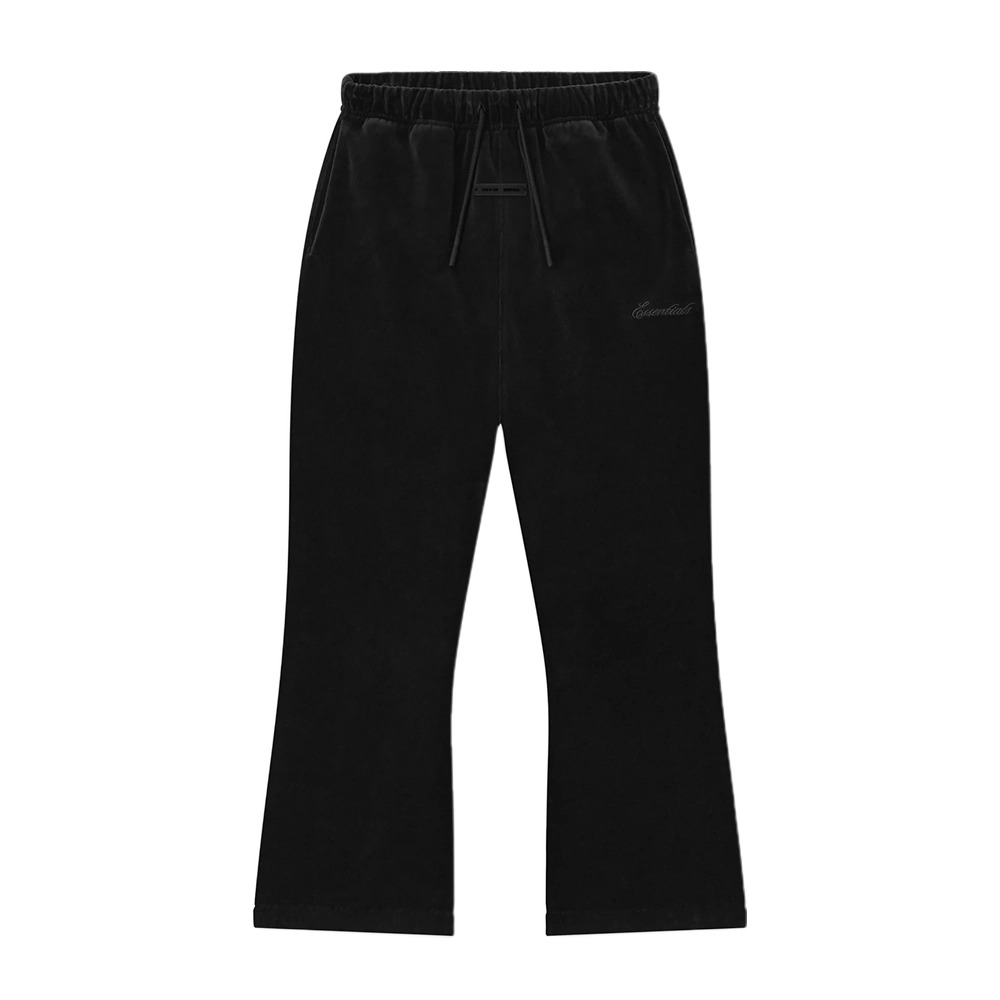 Essentials Velour Flare Sweatpant in Vintage Black (Kids)