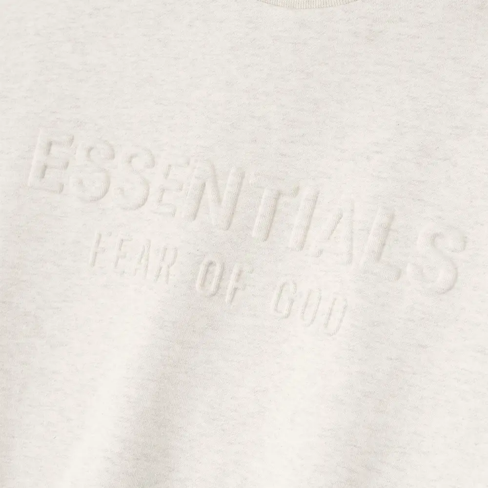 Essentials Embossed Classic Crewneck Sweatshirt in Oatmeal Heather (Kids)