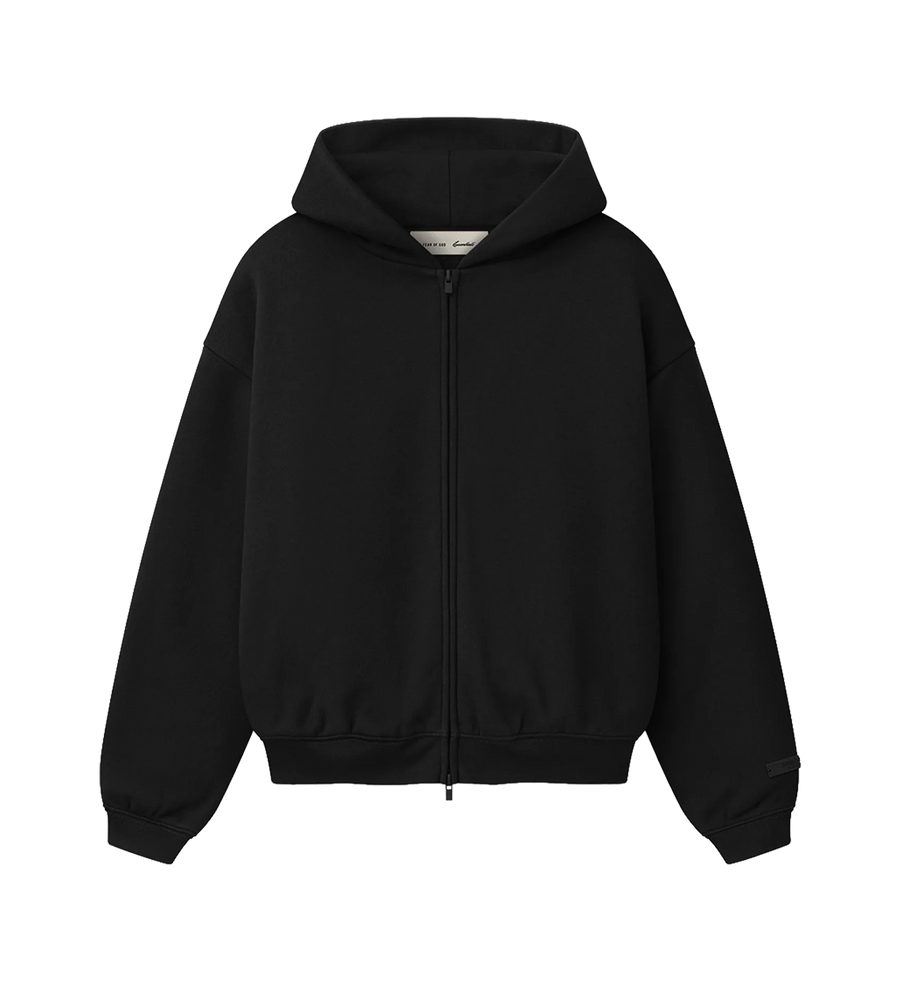 Essentials Classic Full Zip Hoodie in Vintage Black (Kids)