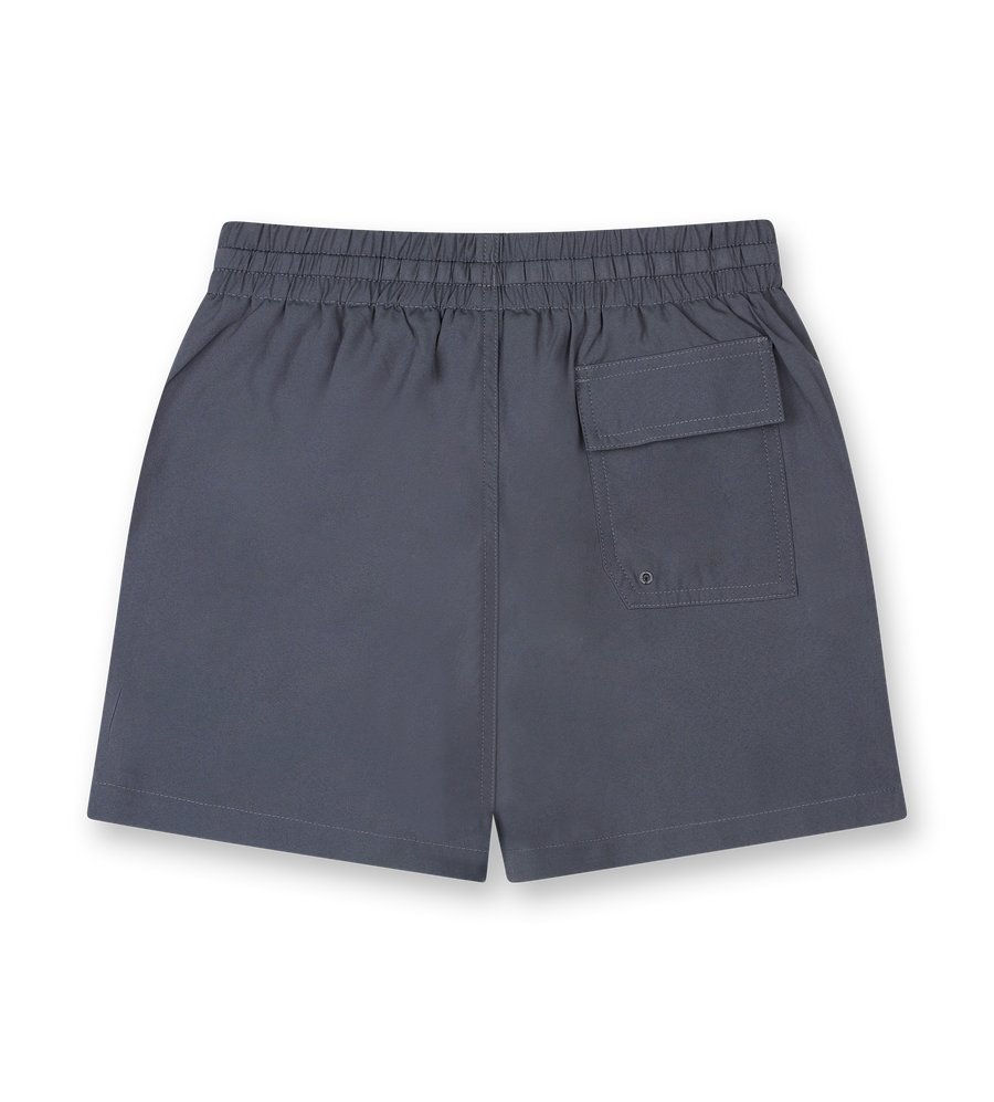 Logo Swim Short Asphalt/ White