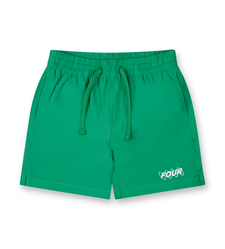 Circles Logo Swim Short Green Bee/ White