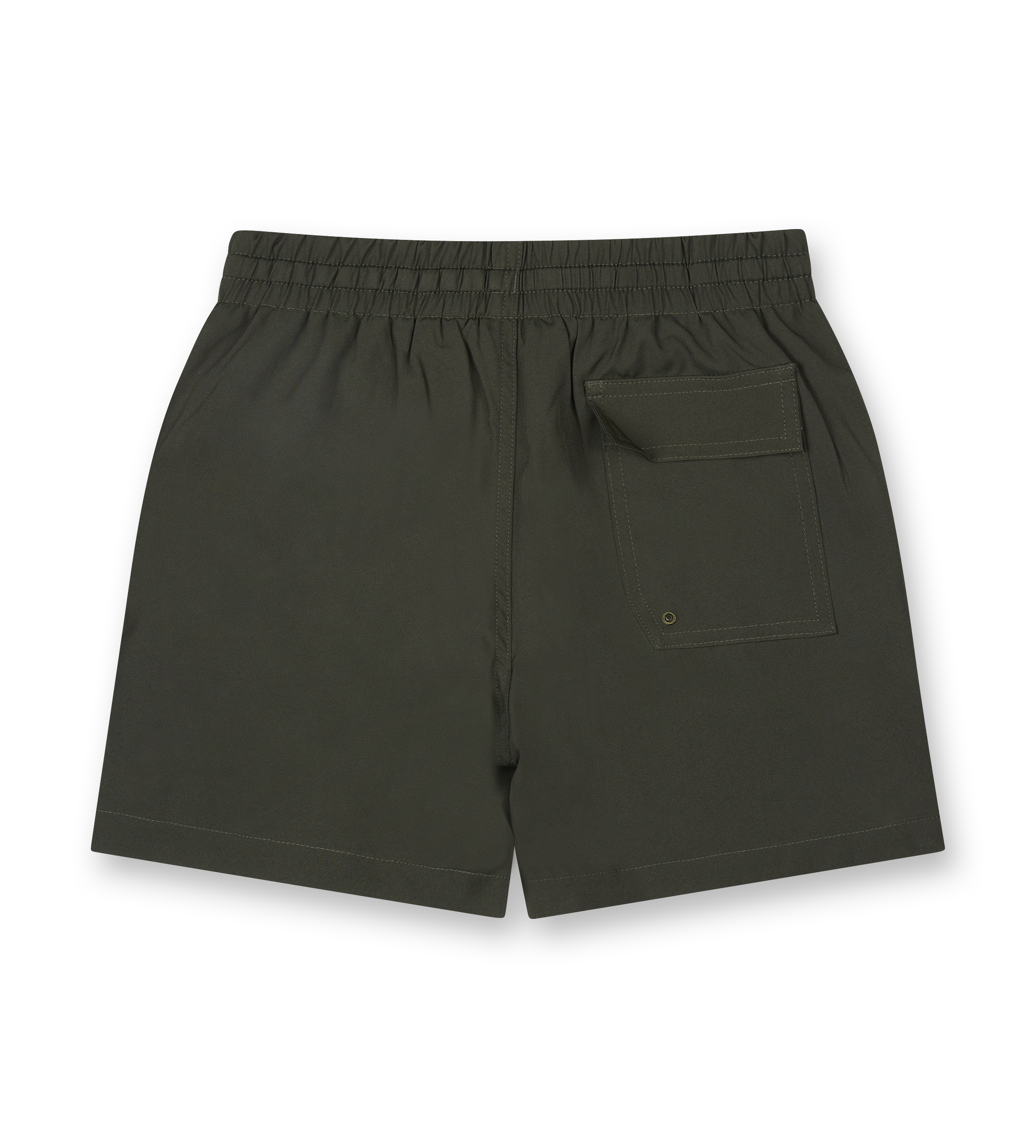 Circles Logo Swim Short Army Green/ White