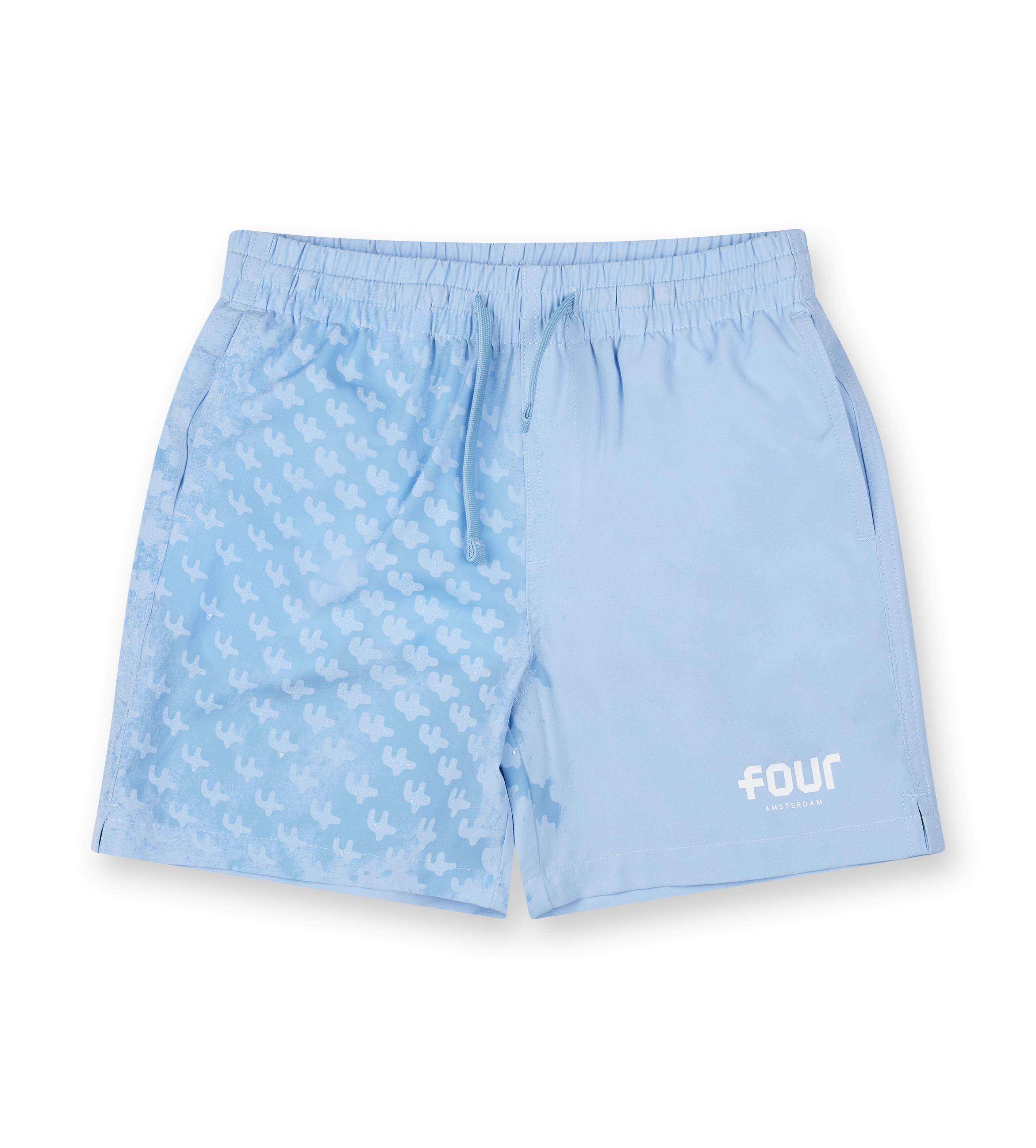 Logo 4AOP Swim Shorts Ice Blue/ White