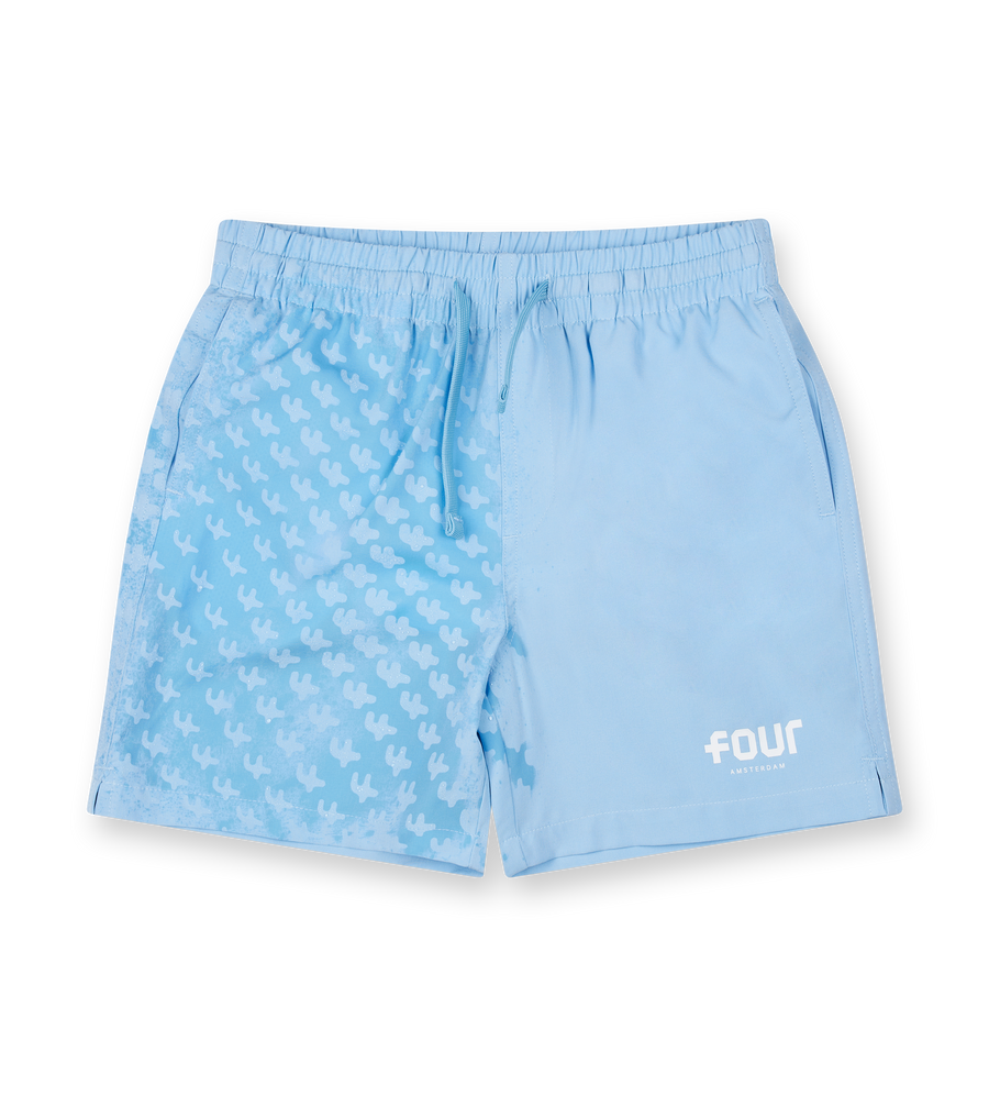 Logo 4AOP Swim Shorts Ice Blue/ White