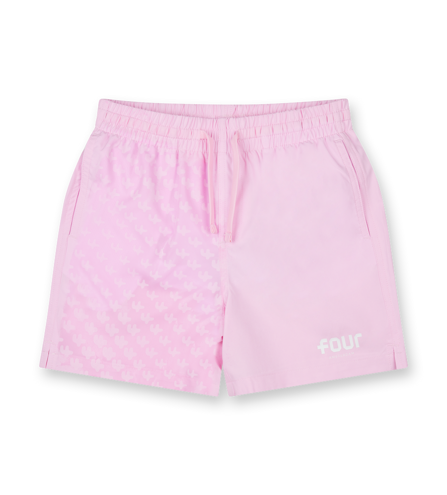 Logo 4AOP Swim Shorts Soft Pink / White