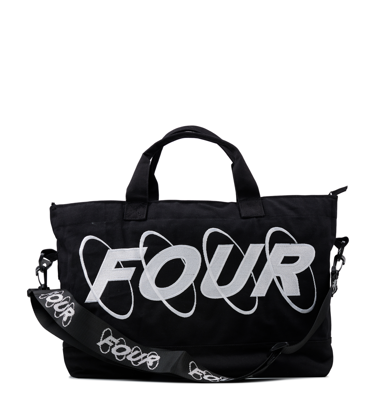 Circles Embroidery Shopper Wit