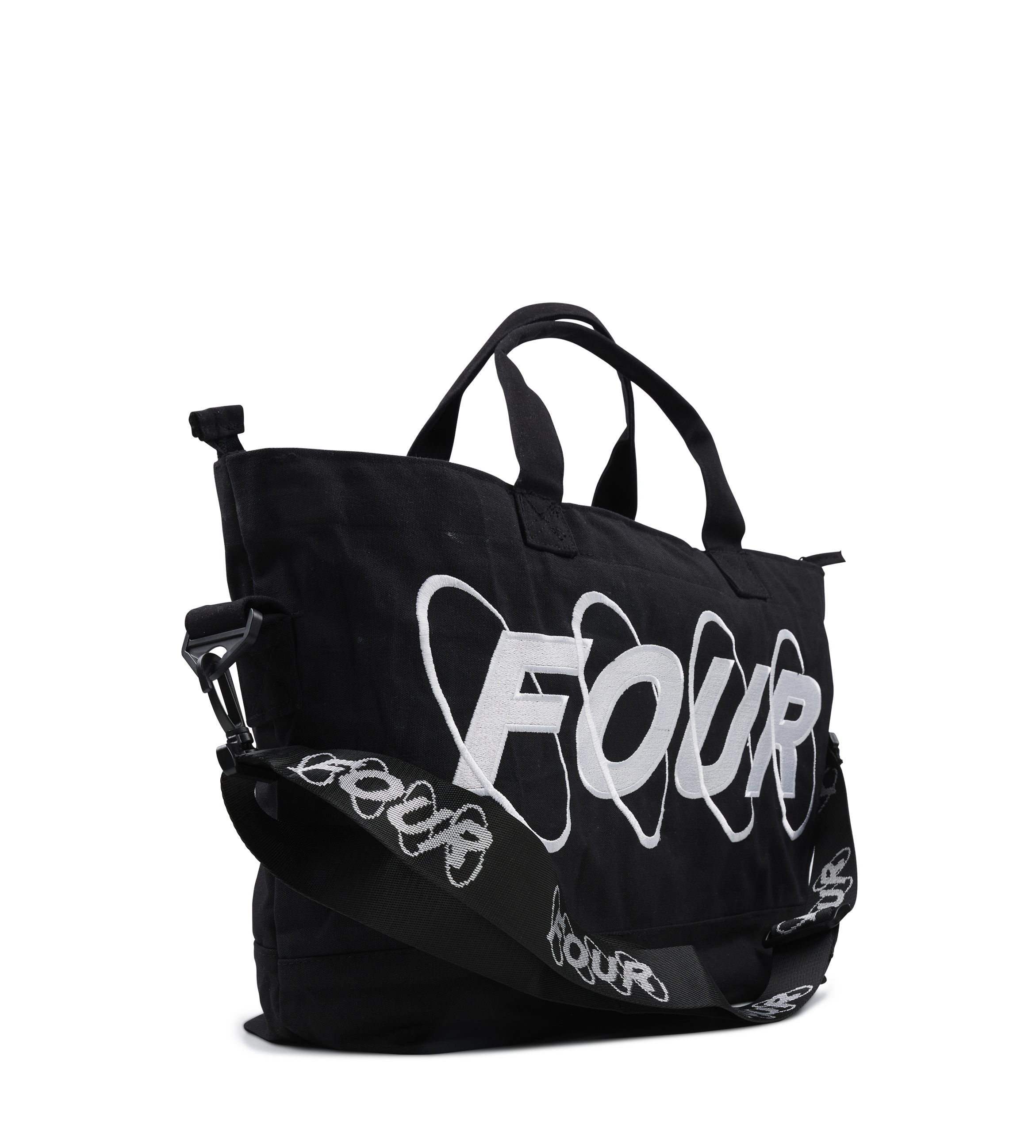 Circles Embroidery Shopper Medium White