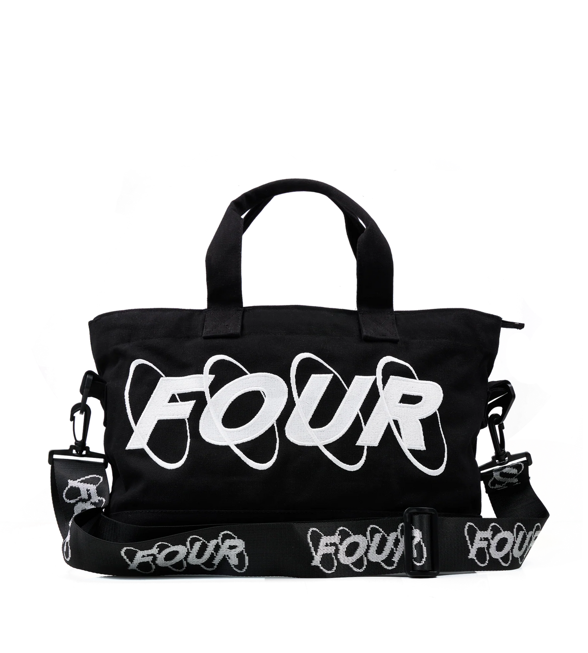 Circles Embroidery Shopper Wit