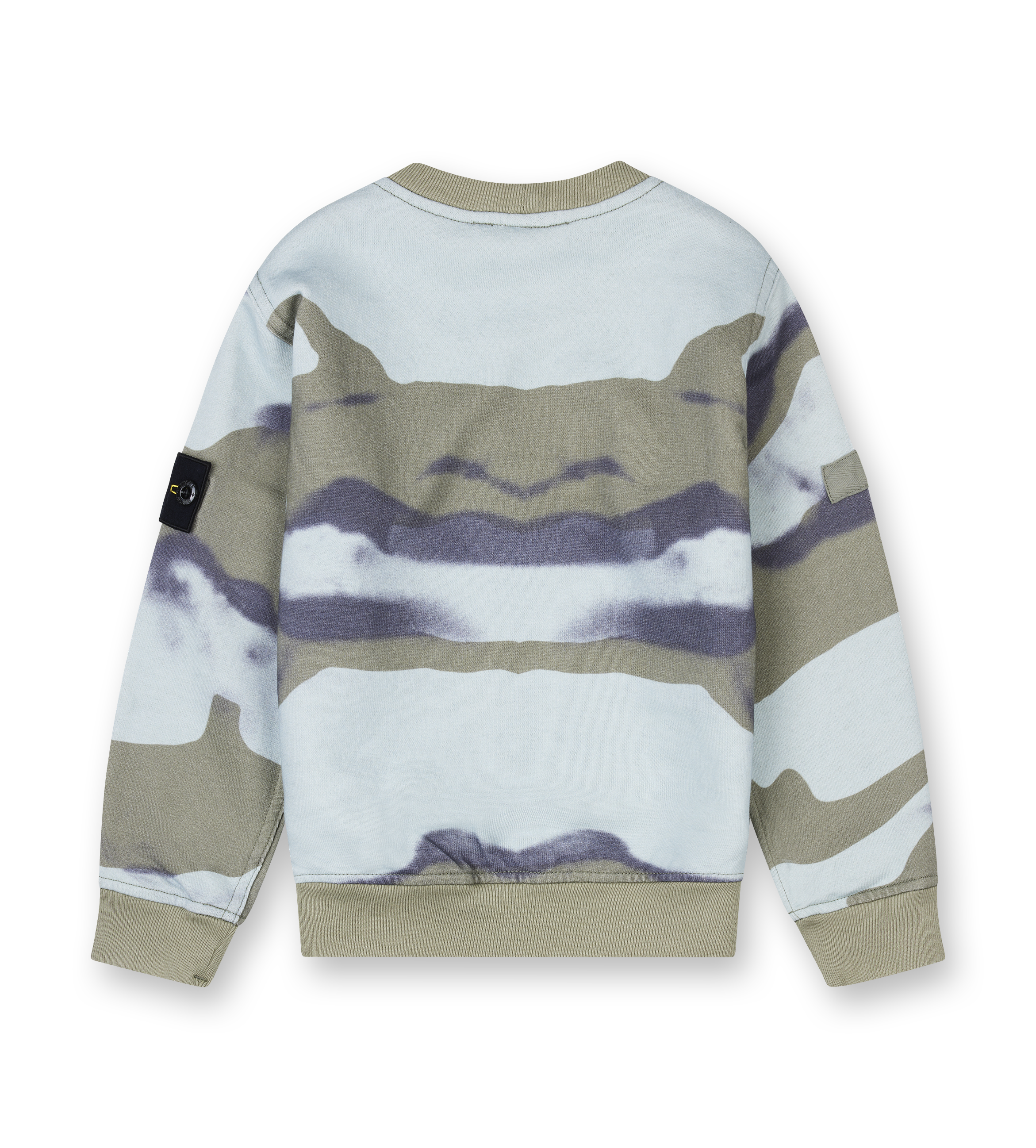 Crewneck sweatshirt with camouflage print