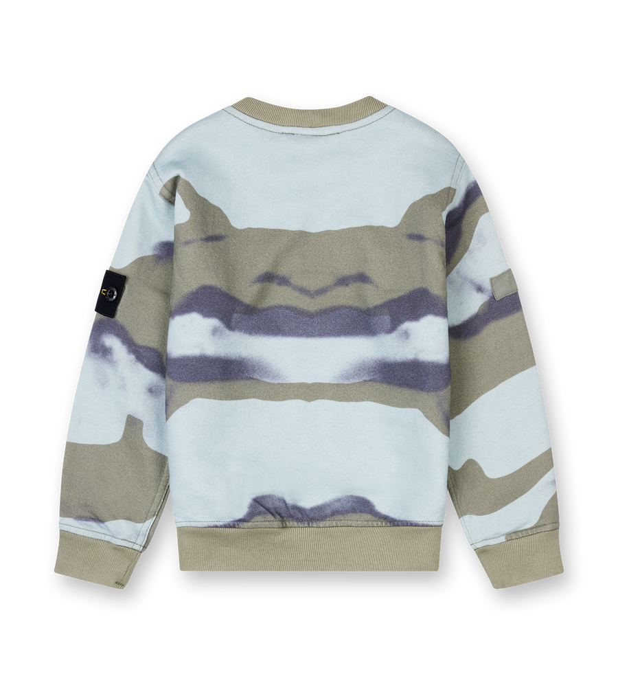 Crewneck sweatshirt with camouflage print