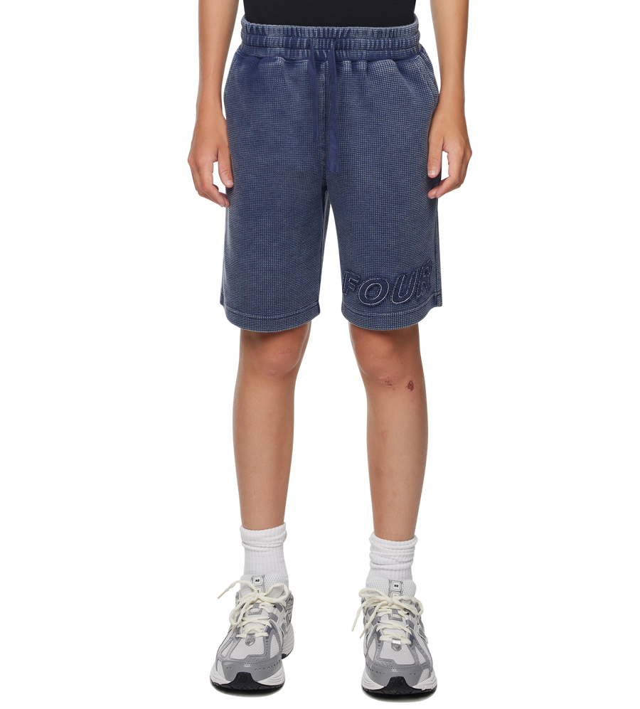 Reconstructed Circles Bowling Short Dark Blue