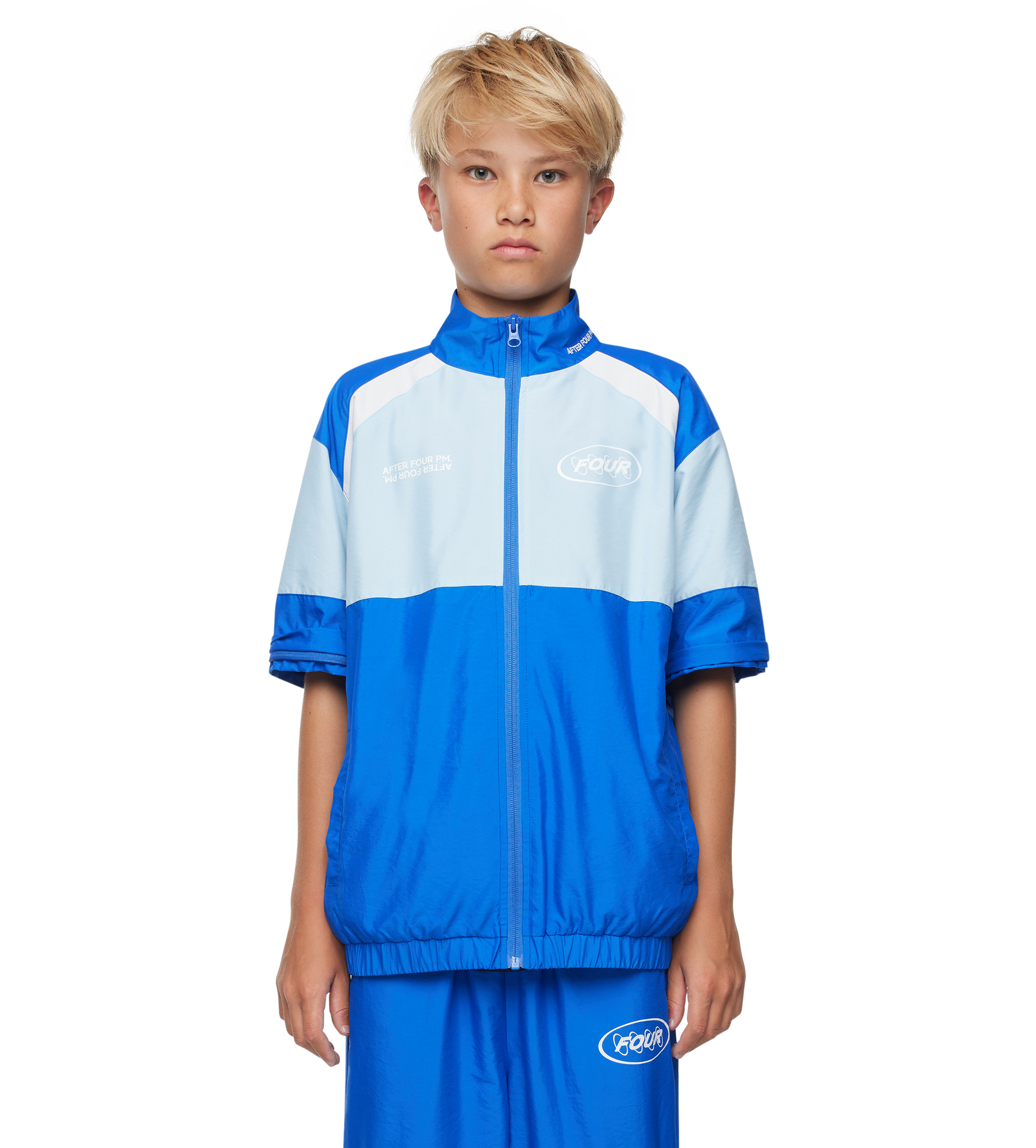 Contained Circles Zip Off Sleeve Jas Donkerblauw