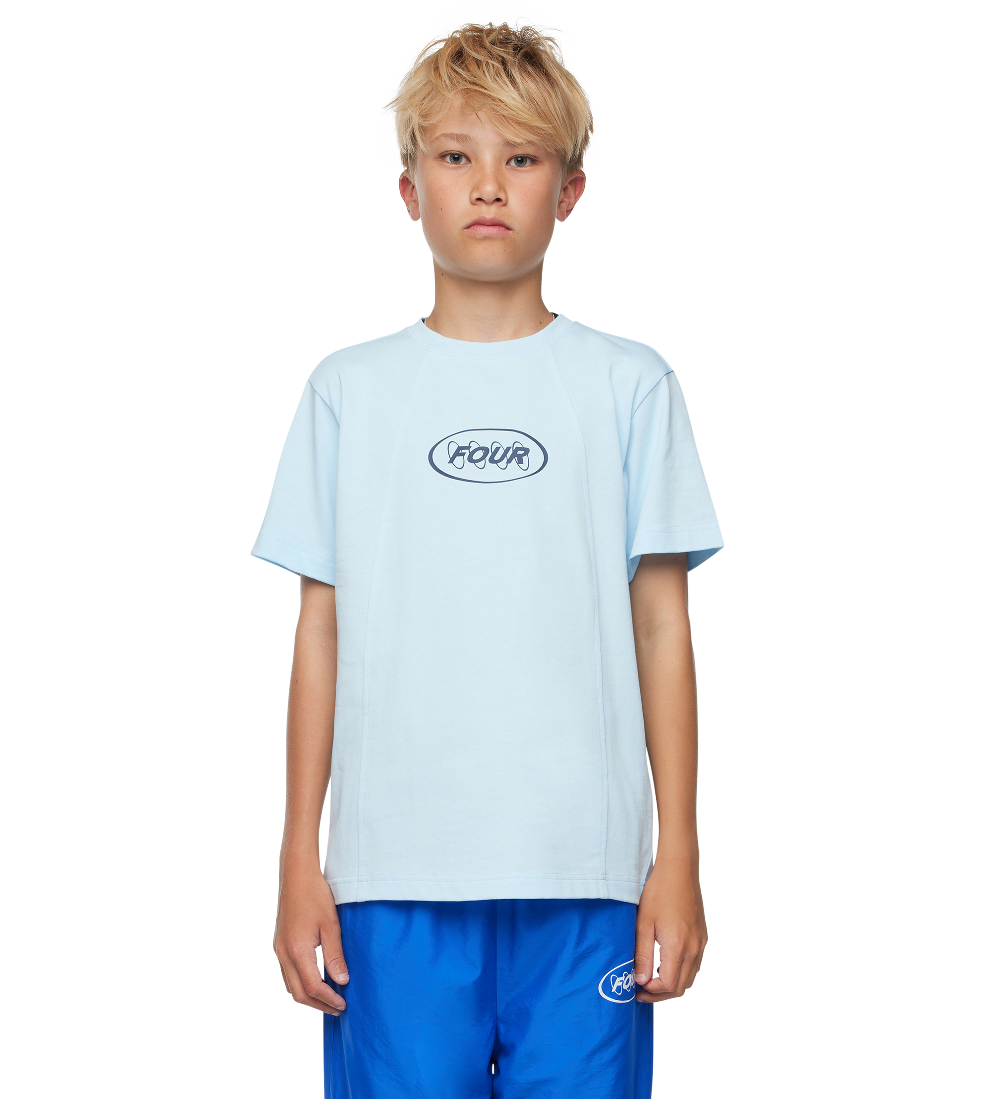Contained Circles T-shirt Lichtblauw