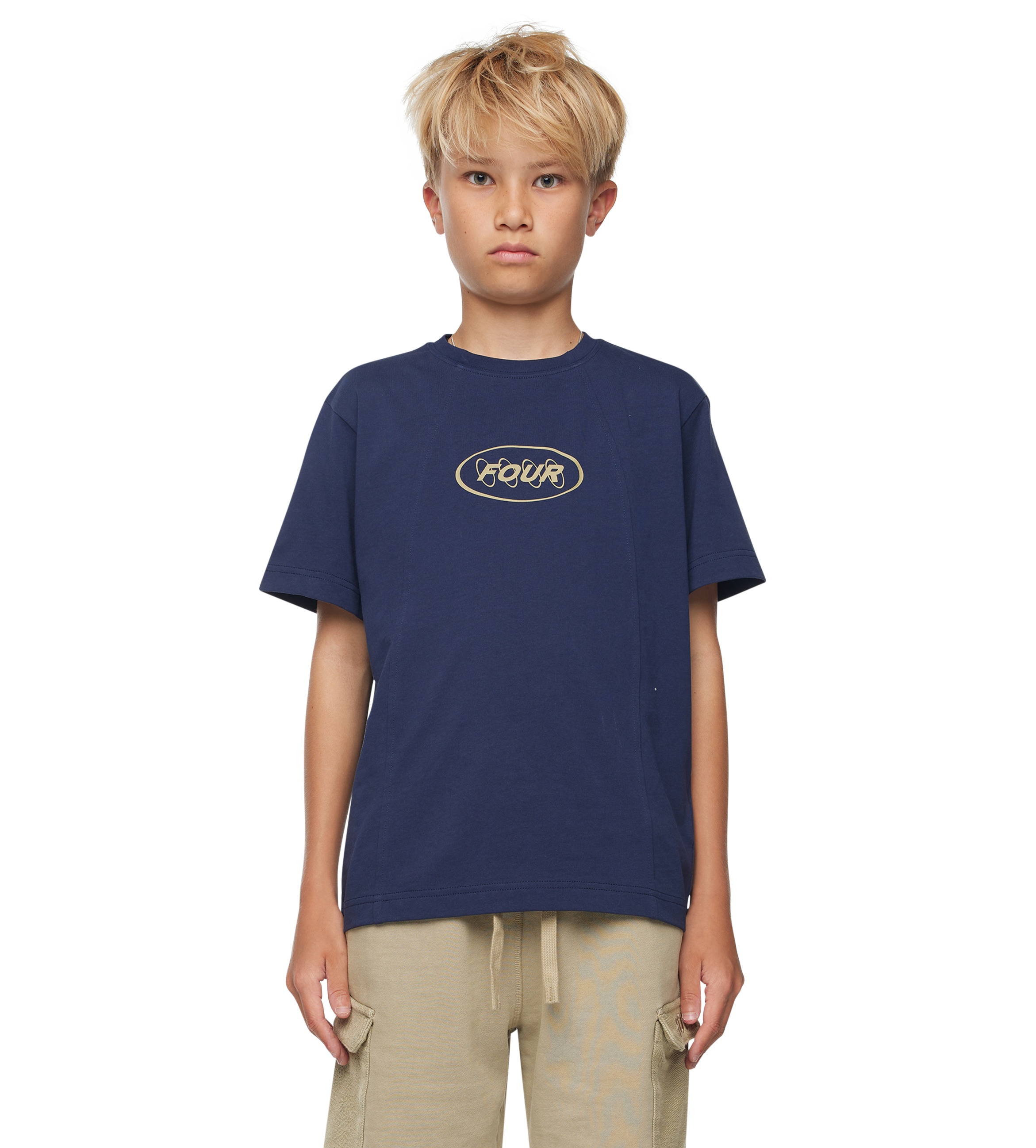 Contained Circles T-shirt Donkerblauw