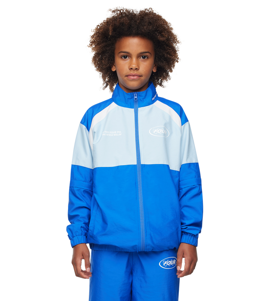Contained Circles Zip Off Sleeve Jacket Dark Blue