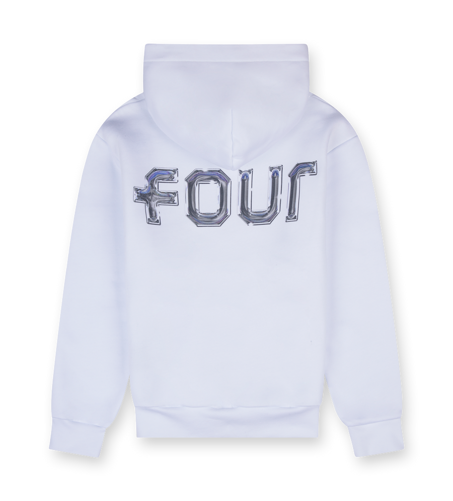 Chrome Logo Hoodie White