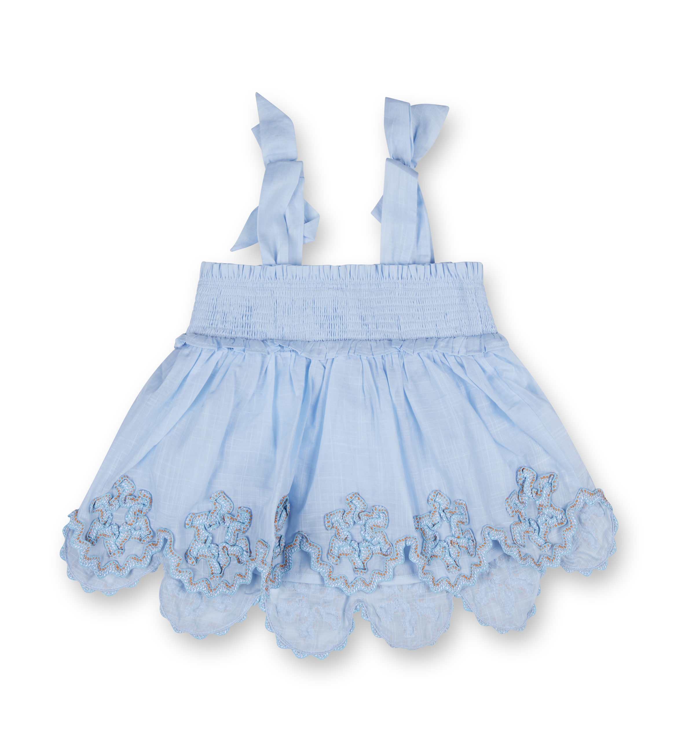 Zimmermann Cascadian Ric Rac Cotton Top Dusty Blue
