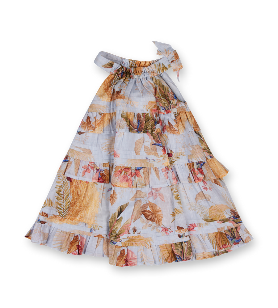 Zimmerman Rhiannon Kids Swing Dress Aqua Palm Floral